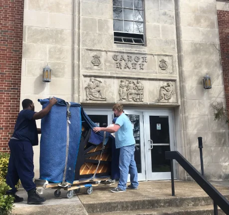 Moving a piano into building
