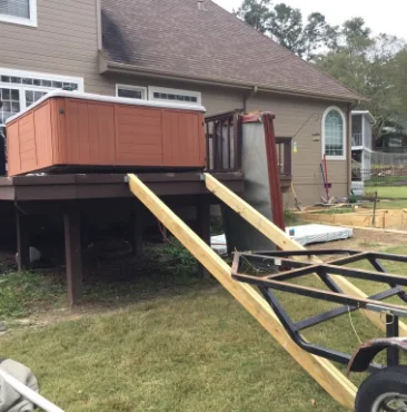 moving hot tub onto a deck